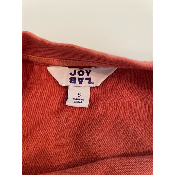 Joy Lab Women’s Cropped Tie Dye Sweatshirt Orange/Cream Cotton Blend Size S - Picture 4 of 7